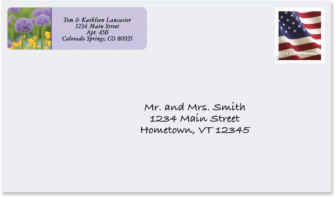 Colorful Images Floral Fantasy Rolled Personalized Return Address Mailing Labels with Dispenser, Customize with Name & Shipping Address, 500 ¾” x 2½” Self Adhesive, Easy Peel Label Roll - Lumora Desk