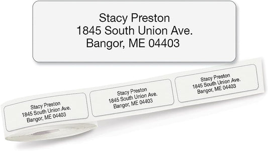 Personalized Return Address Labels, Roll of 250 Transparent Clear Self-Adhesive Labels Without Dispenser, Customize with Name & Shipping Address, Colorful Images - Lumora Desk
