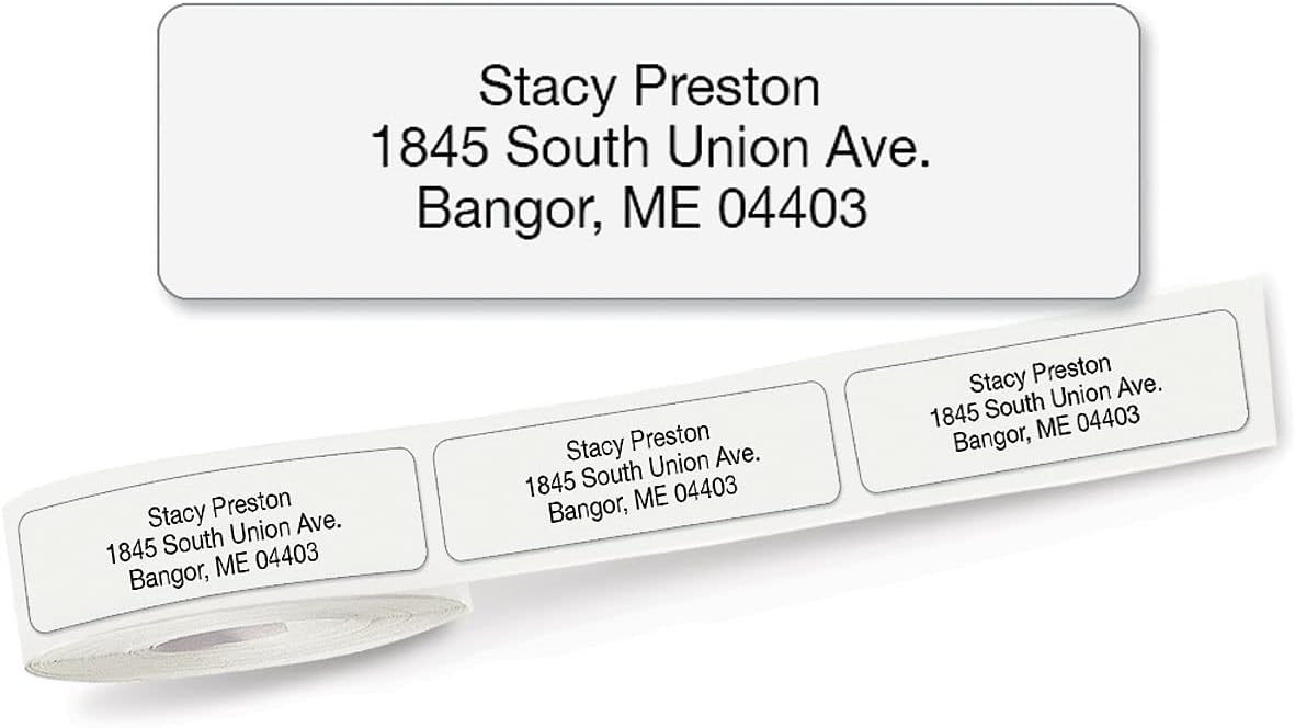 Personalized Return Address Labels, Roll of 500 Transparent Clear Self-Adhesive Labels Without Dispenser, Customize with Name & Shipping Address, Colorful Images - Lumora Desk