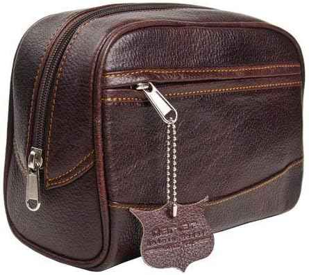 Parker Men’s Travel Toiletry Bag–Handmade Buffalo Leather Dopp Kit for Men–Full Size Waterproof Bag with Zippered Side Pockets Travel Toiletry Organizer