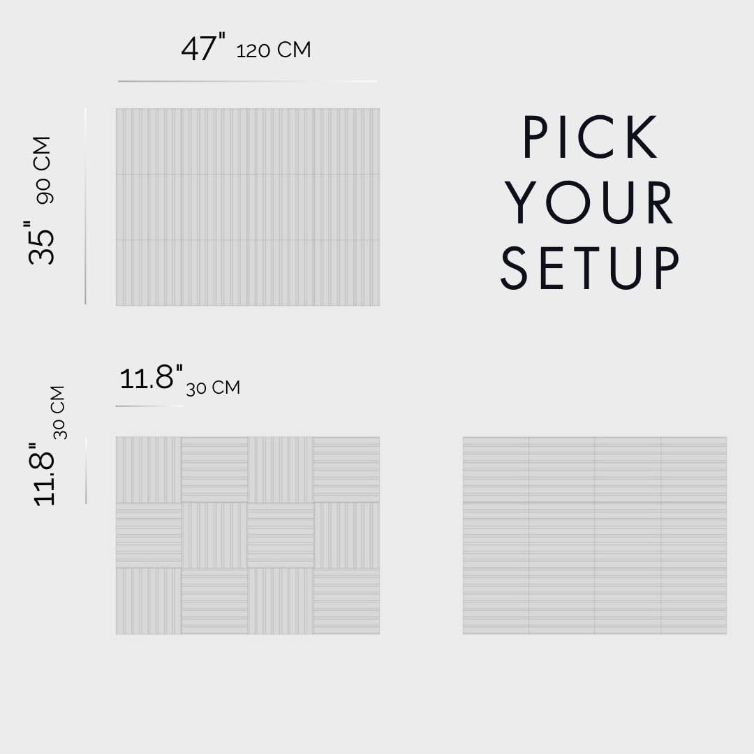 Large Cork Boards for Walls Black Felt Alternative - Slat Wall Paneling, Bulletin Board Tiles for Home Decor, Push Pin Corkboard Organizer for Office or Classroom-12-Pack Panel Kit (Mustard)