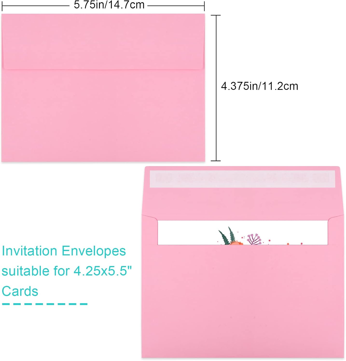 70 Packs of Invitation Envelopes, A2 Envelopes Pink, Postcard Envelopes, Envelopes for 4.5x5.5 Cards, Envelopes for Invitations, Envelopes Self Seal for Photos RSVP, Greeting Cards - Lumora Desk