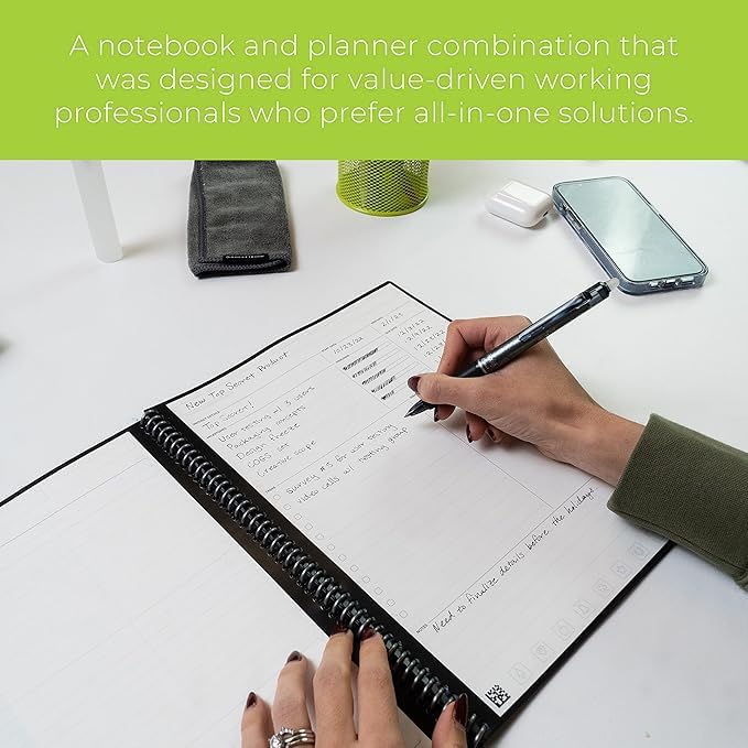 Rocketbook Smart Reusable Notebook, Fusion Plus Letter Size Spiral Notebook & Planner, Neptune Teal, (8.5" x 11")