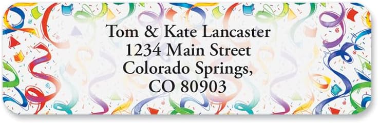Colorful Images Birthday Surprise Rolled Personalized Return Address Mailing Labels with Dispenser, Customize with Name & Shipping Address, 125 ¾” x 2½” Self Adhesive, Easy Peel Label Roll - Lumora Desk
