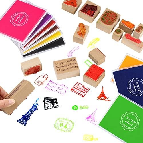 MOYBMG Large Blue Permanent Ink Pad for Rubber Stamps, 5x4 Inch, Kids Non-Toxic Safe Ink Pad, Paper Wood Fabric