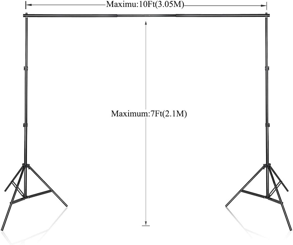 SLOW DOLPHIN Photo Video Studio 10x7ft(WxH) Adjustable Backdrop Support System Kit Background Stand with Carry Bag