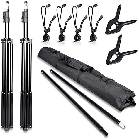 SLOW DOLPHIN Photo Video Studio 10x7ft(WxH) Adjustable Backdrop Support System Kit Background Stand with Carry Bag
