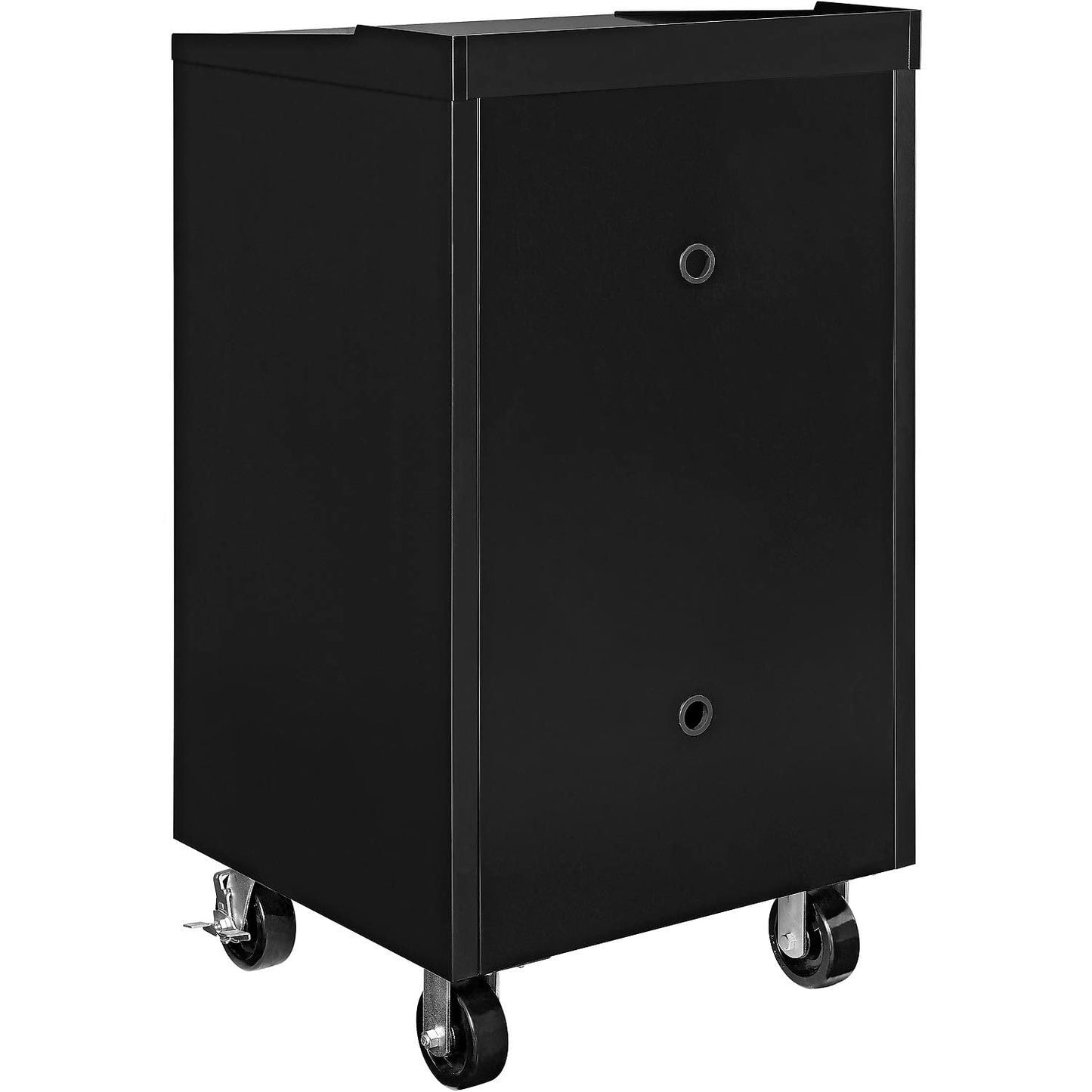 Global Industrial Mobile Computer Cabinet, Black, Unassembled, 27" W x 24" D x 49-1/4"H, Industrial Computer Workstation for CPUs, Printers, & Peripherals