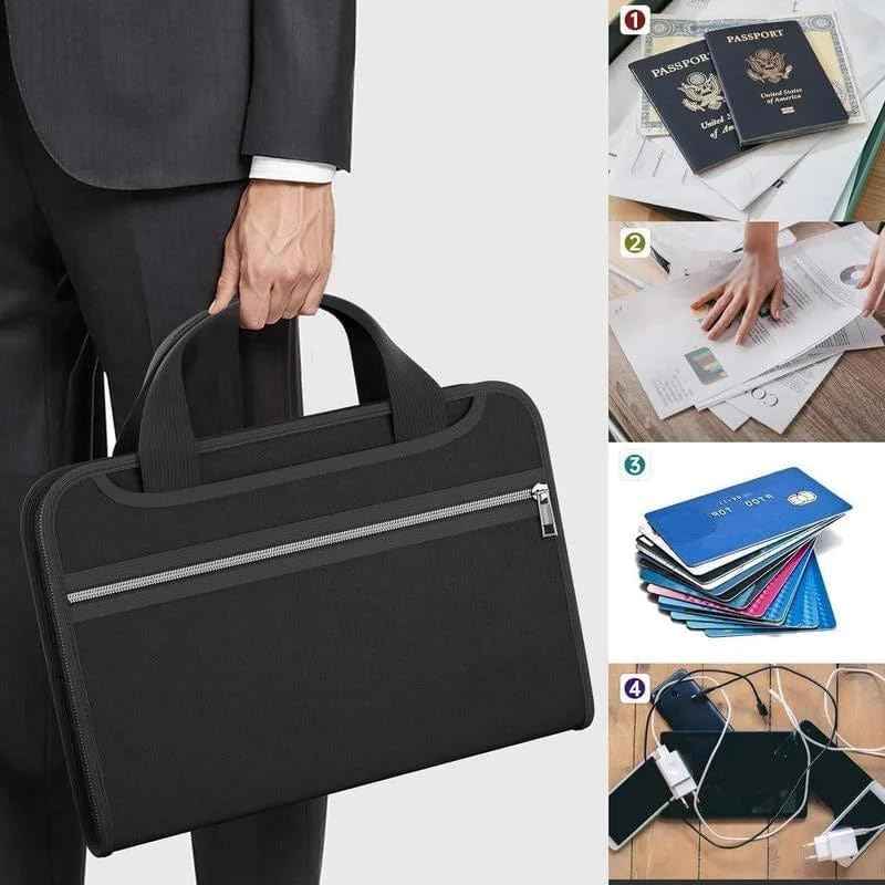 2025 Upgraded Large Capacity A4 Fireproof File Folder with Handle｜Portable Document Organizer for Home, Office, Travel & Emergency Documents (1)