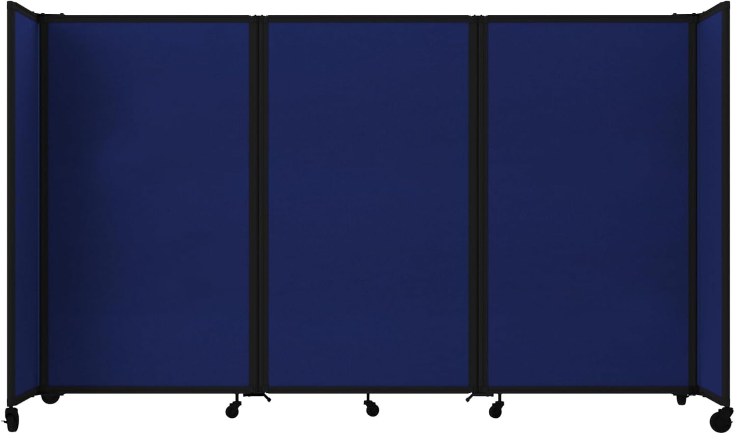 Versare Room Divider 360 Portable Wall Partition | Folding Panels | Large Freestanding Divider | Locking Wheels | Temporary Room Separator