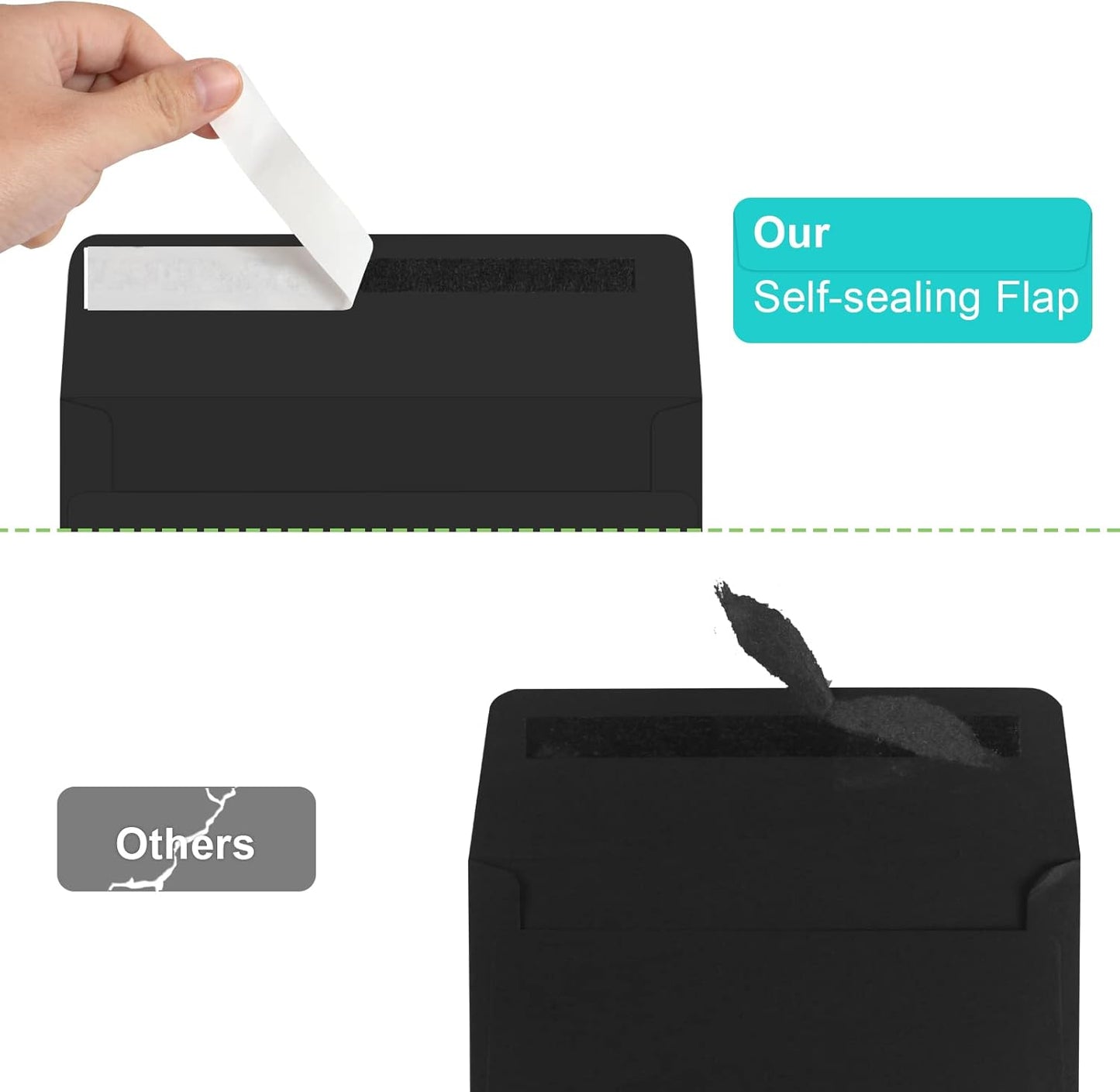 70 Packs A2 Black Envelopes for 4.5x5.5 Cards, Invitations, Photos, RSVP, Greeting Cards - Self-Seal Postcard Envelopes - Lumora Desk