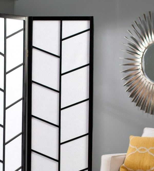 NicBex Room Divider 3 Panel Room Dividers with Heavy-Duty Rice Paper Partition Room Dividers and Folding Privacy Screens Wall Divider for Home, Office, Room Separation,51" W x 2" D x 71" H, Black - Lumora Desk