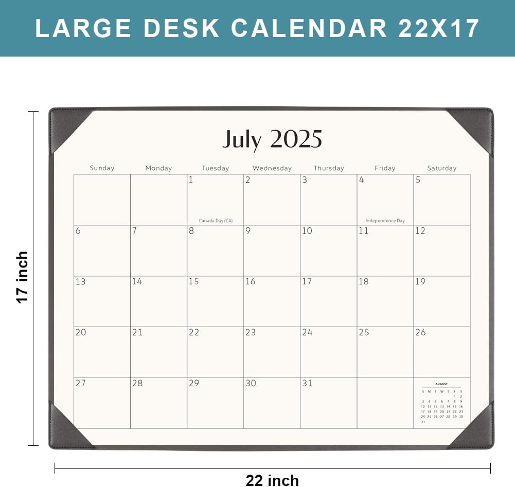 Desk Calendar 2025-2026, KOPEESY 22" x 17" Large Calendar with Desk Mat, From Now to June 2026, 22 x 17 Desk top Calendar for Home School and Office