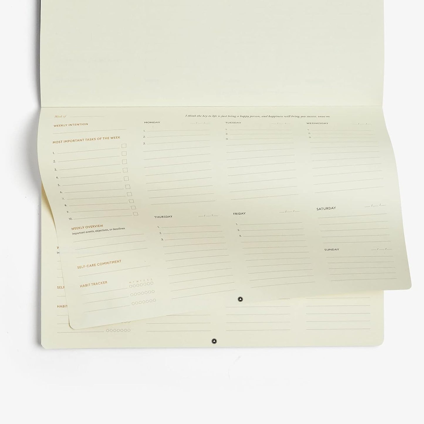 Intelligent Change - Weekly Desk Pad, 1-Year Productivity Planner, Tear-Out Deskpad for to-Do List, Productivity Tools for Time Management and Mindfulness, A4 Size, Black