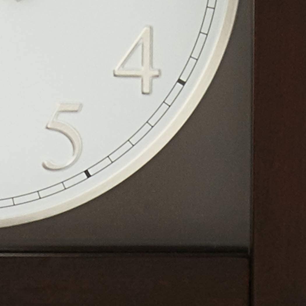 Howard Miller Urban II Mantel Clock, White Analog Clock Arabic Numerals Dual-Chime Movement, Top Flat Pediment Black Finish Durable Square Frame, Idle Alarm Clock for Home Decor, Bedroom & Office