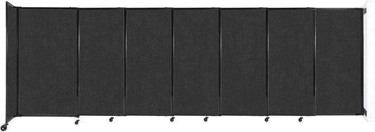 Wall-Mounted Sliding StraightWall Room Divider | Adjustable Widths | Locking Wheels | Room Separator | Up to 15'6" Wide x 5' Tall Black Fabric Panels - Lumora Desk