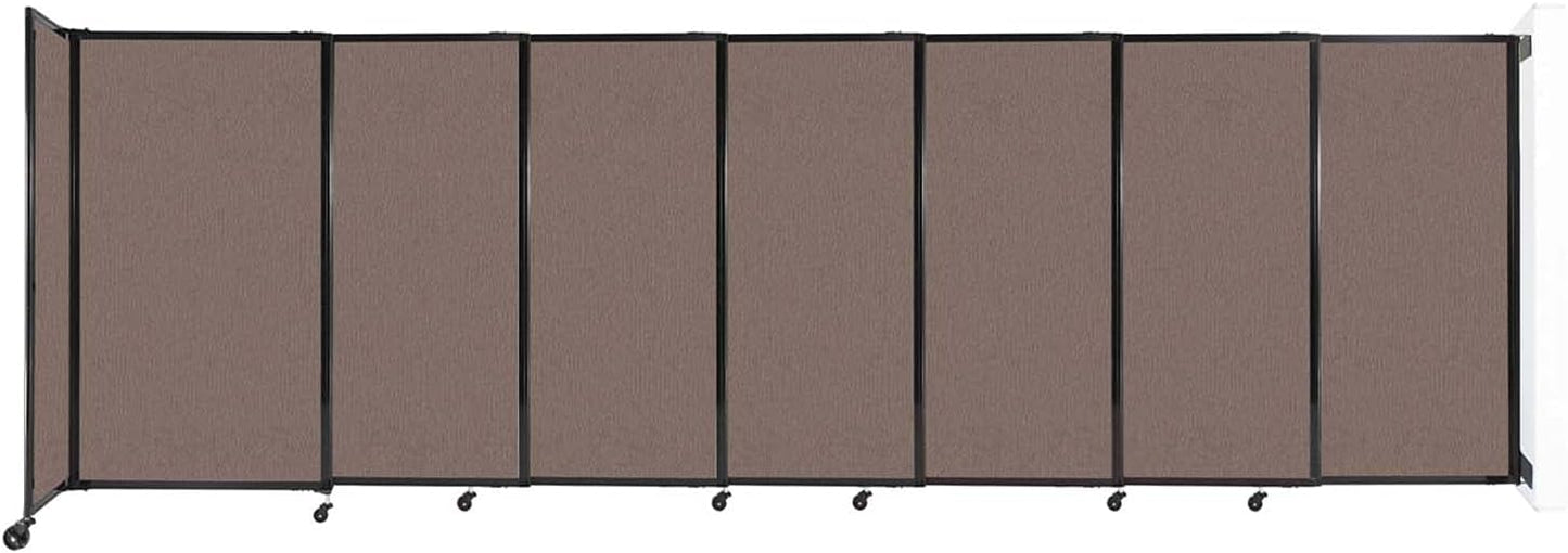 Wall-Mounted Sliding StraightWall Room Divider | Adjustable Widths | Locking Wheels | Room Separator | Up to 15'6" Wide x 5' Tall Latte Fabric Panels - Lumora Desk