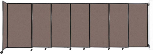 Wall-Mounted Sliding StraightWall Room Divider | Adjustable Widths | Locking Wheels | Room Separator | Up to 15'6" Wide x 5' Tall Latte Fabric Panels - Lumora Desk
