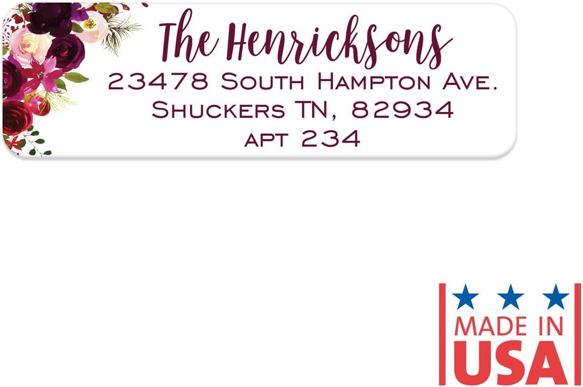 Fall Floral Rolled Address Labels / 500 Personalized Return Address Labels/Designer Address Stickers in Elegant Plastic Dispenser - Lumora Desk