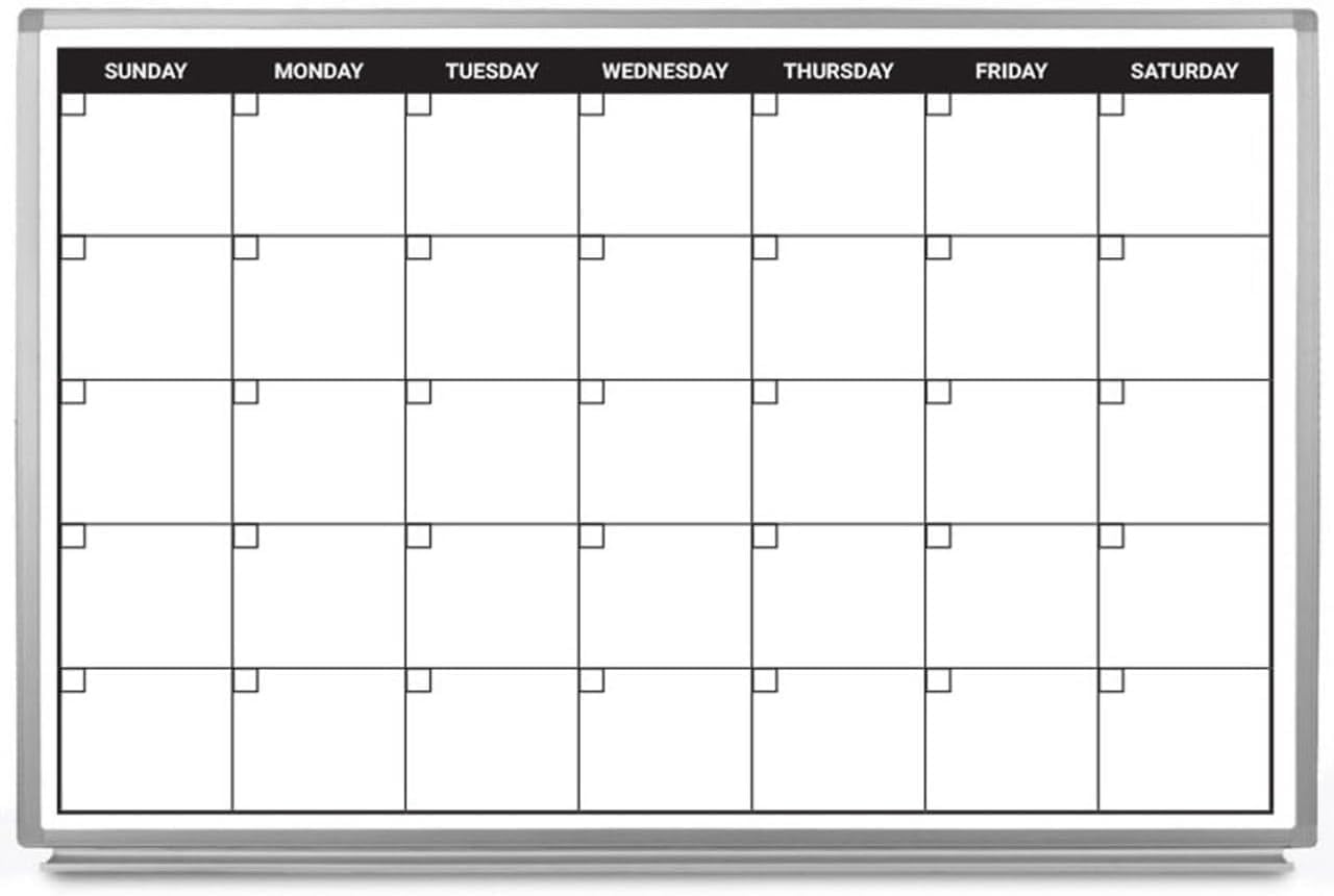 Month Calendar Dry-Erase Scheduling Whiteboard 60" x 40" - Lumora Desk