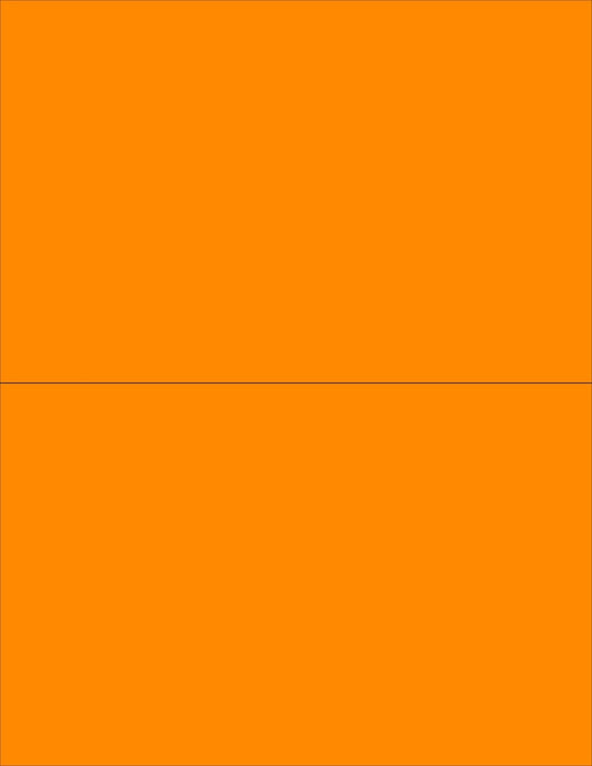 NextDayLabels - 8-1/2 x 11 Neon Color High Light Fluorescent Labels for Laser & Inkjet Printer (Orange Fluorescent, 8-1/2" x 5-1/2" - 2 Per Page | 50 Labels)