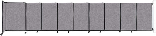 Wall-Mounted Sliding StraightWall Room Divider | Adjustable Widths | Locking Wheels | Room Separator | Up to 19'9" Wide x 4' Tall Cloud Gray Fabric Panels - Lumora Desk