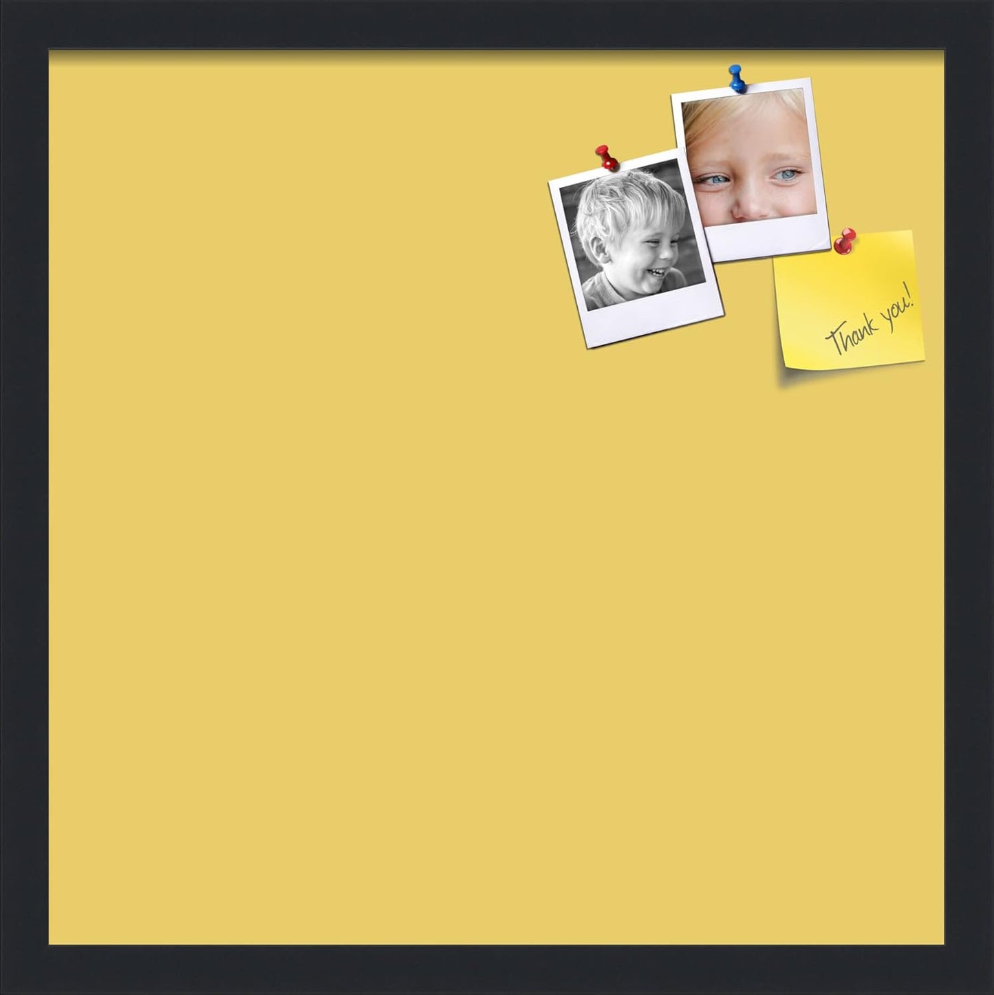 PinPix 18x18 Inch Cork Bulletin Board. This Decorative Framed Pin Board Comes with Honey Pastel Design and a Satin Black Frame. Ideal for Home Office Decor or Message Board (PinPix-1810)