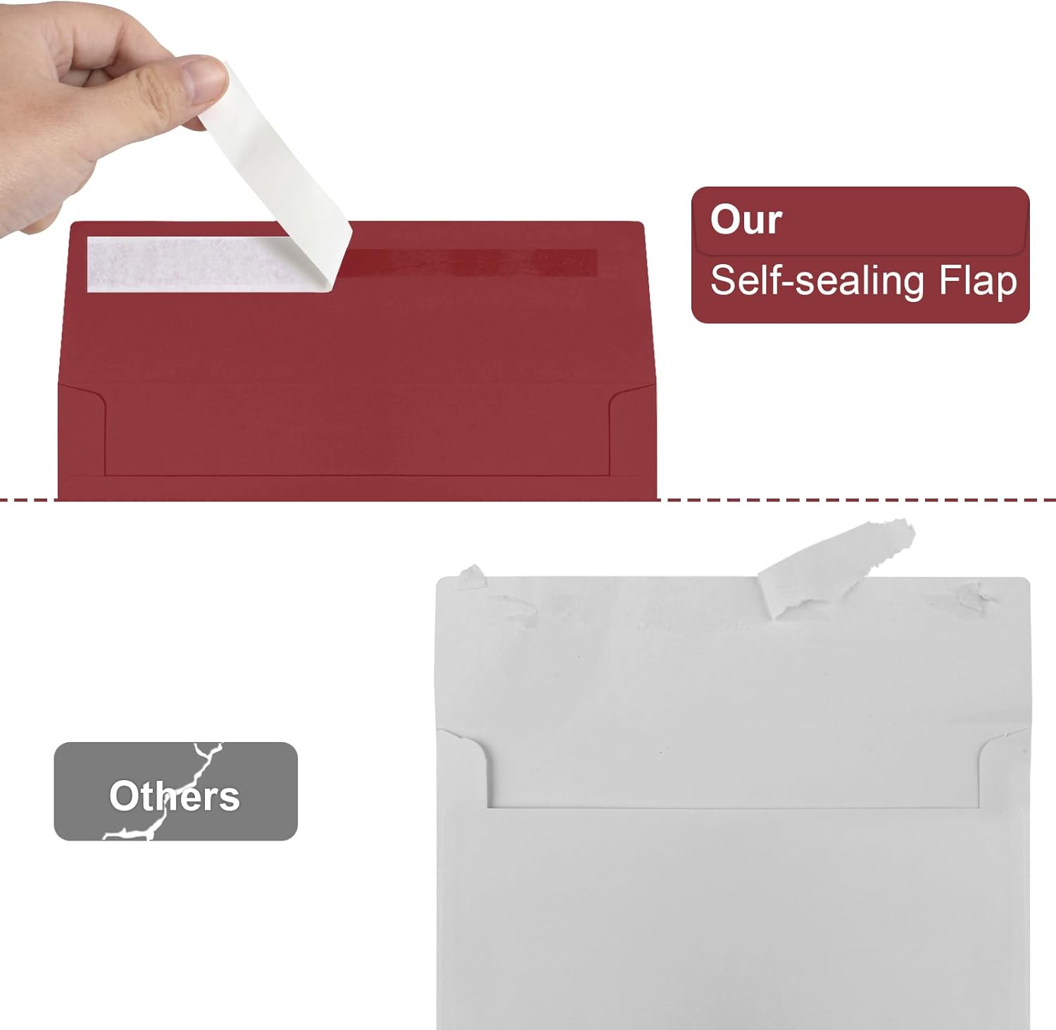 Joyberg 50 Packs Wine Red 5x7 Envelopes, Wine Red Envelopes 5x7, Wine Red Envelopes, Deep Red Color A7 Envelopes, Burgundy Envelopes 5x7, Invitations, Photos, Greeting Cards, Mailing (Wine red) - Lumora Desk