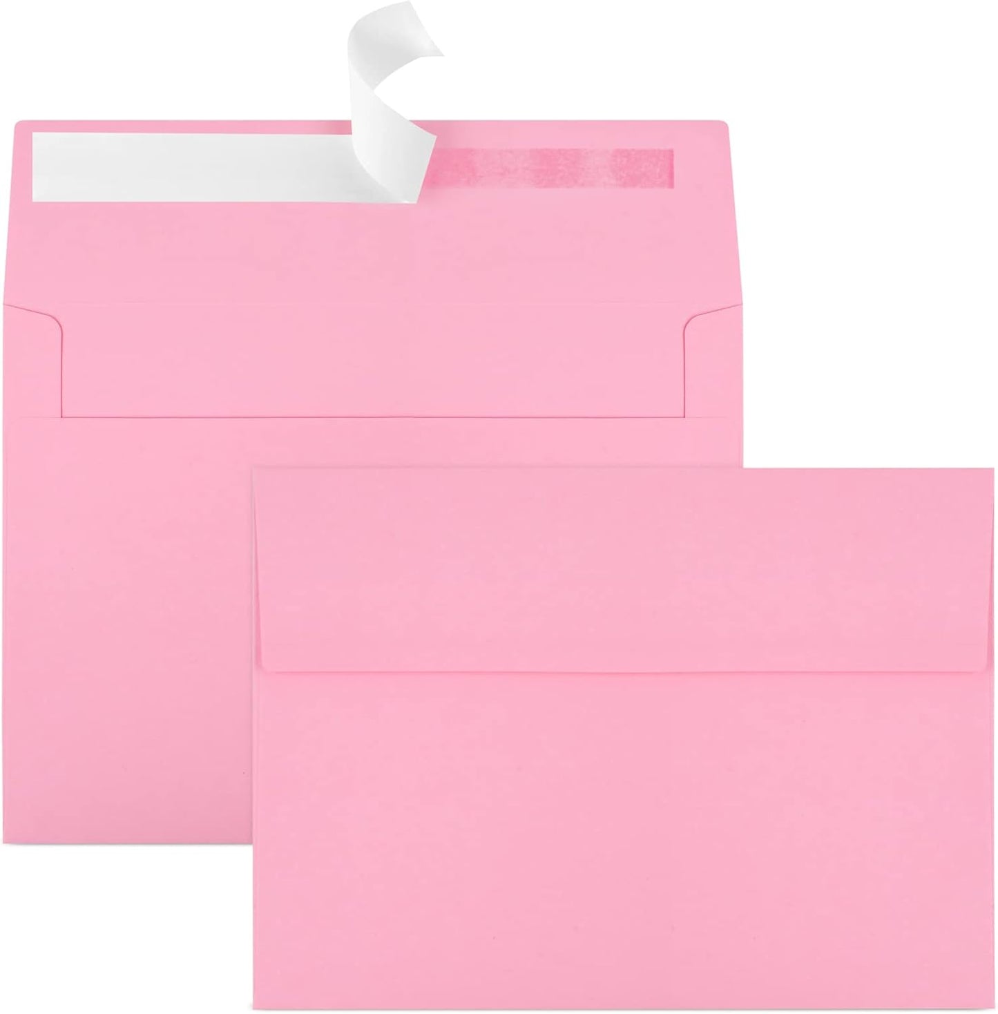 50 Pack 5x7 Envelopes - A7, Printable Invitation Envelopes - Self Seal for Weddings, Invitations, Photos, Greeting Cards, Mailing (Pink) - Lumora Desk