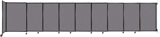 Wall-Mounted Sliding StraightWall Room Divider | Adjustable Widths | Locking Wheels | Room Separator | Up to 19'9" Wide x 4' Tall Slate Fabric Panels - Lumora Desk