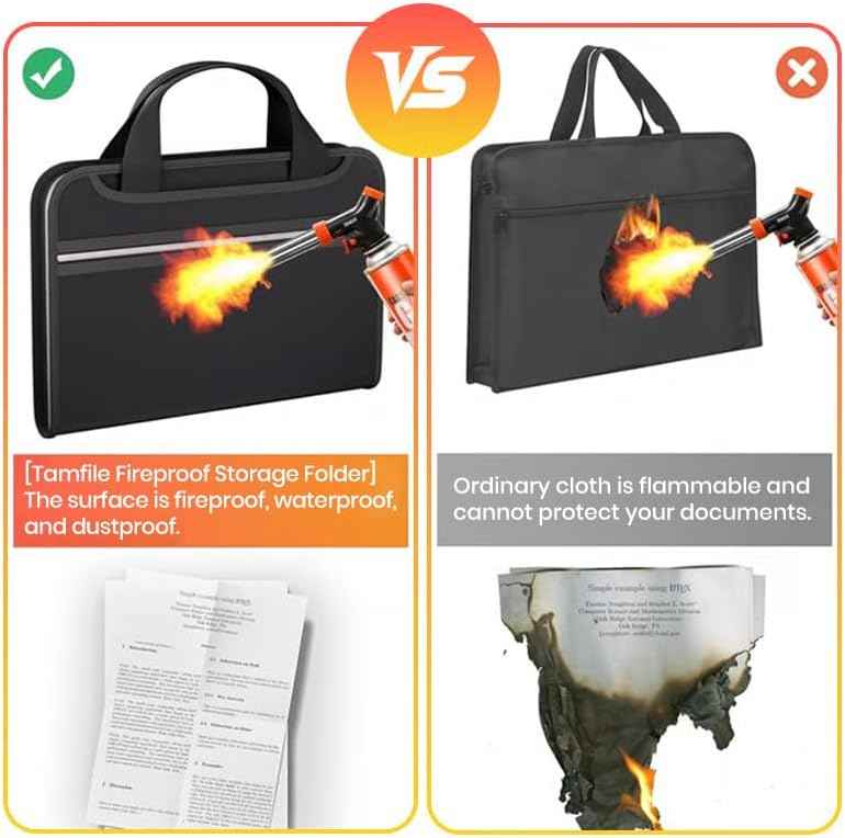 2025 Upgraded Large Capacity A4 Fireproof File Folder with Handle｜Portable Document Organizer for Home, Office, Travel & Emergency Documents (1)