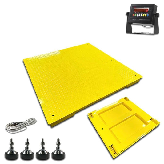 Liberty LS-800-4X5 NTEP Certified (Legal for Trade) Industrial Floor Scale | 48" x 60" | Capacity of 5,000 lbs x 1 lb + Yellow
