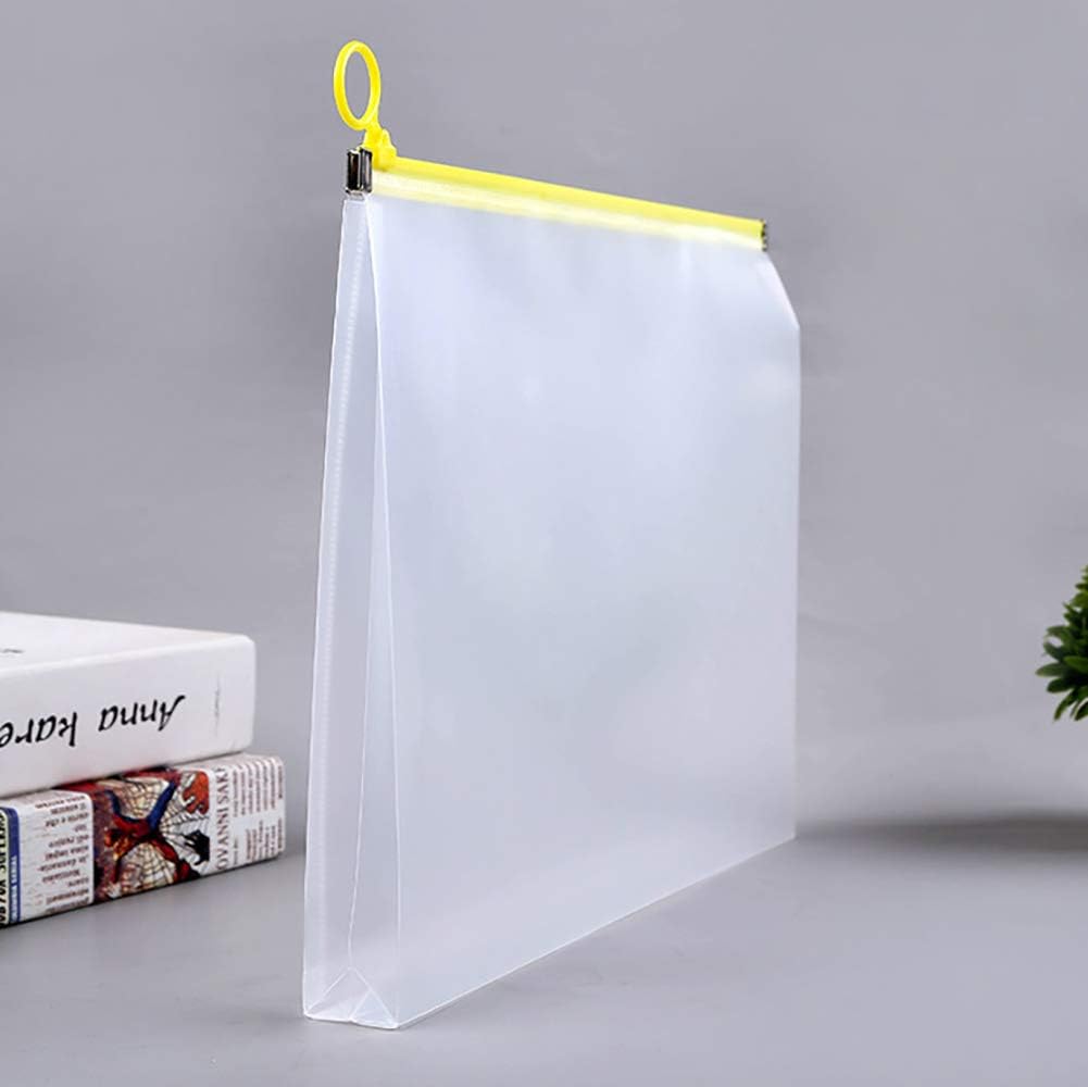 5Packs Clear Plastic Zip Envelopes 9 3/4 x 13 Letter File Document Paper Folder Case