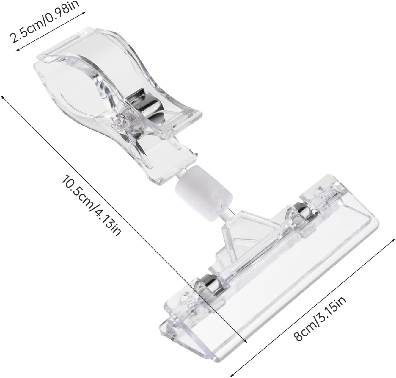Daletu 30 PCS Clear Sign Clips for Merchandise Display, Plastic Retail Double Sided Sign Holder Clips, Acrylic Price Tag Sign Holders on Clothing Rack, Rotatable Pop Clamps for Sale Retail Display