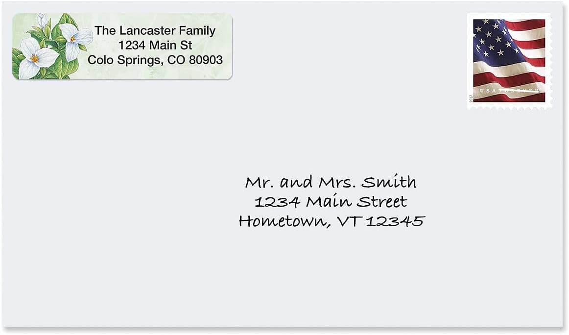 Colorful Images Spring Floral Rolled Personalized Return Address Mailing Labels with Dispenser, Customize with Name & Shipping Address, 250 ¾” x 2½” Self Adhesive, Easy Peel Label Roll - Lumora Desk