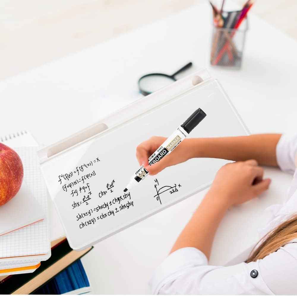 Glass Desktop Whiteboard Dry Erase Board Computer Keyboard Stand Desk White Board Organizers with Accessories 2 Markers,1 Eraser for Office, Home, School Supplies