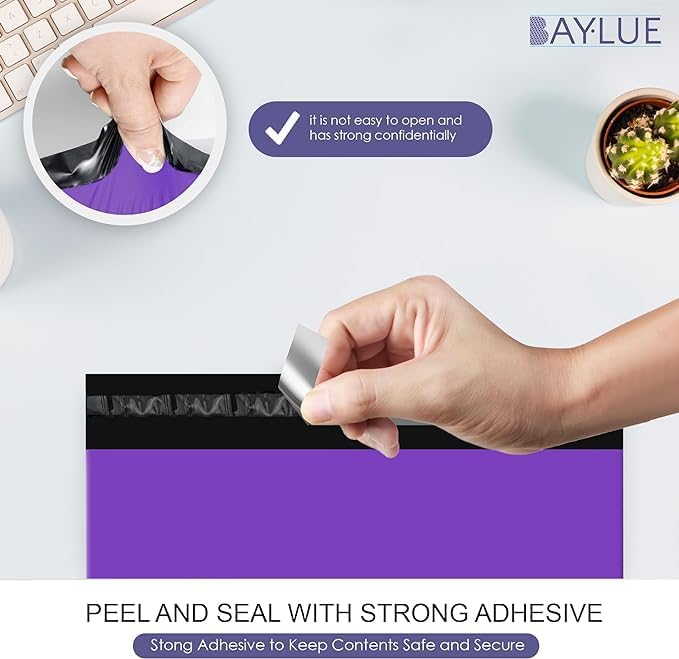 Purple Large Poly Mailers 19x24 Inch | Strong Adhesive Self-Seal Mailer Bags | Tear, Tamper, Water Resistant Shipping Envelopes | Thick Strong polymailer Bags XL Clothing Shipping Bags | 100 Pcs Bulk - Lumora Desk