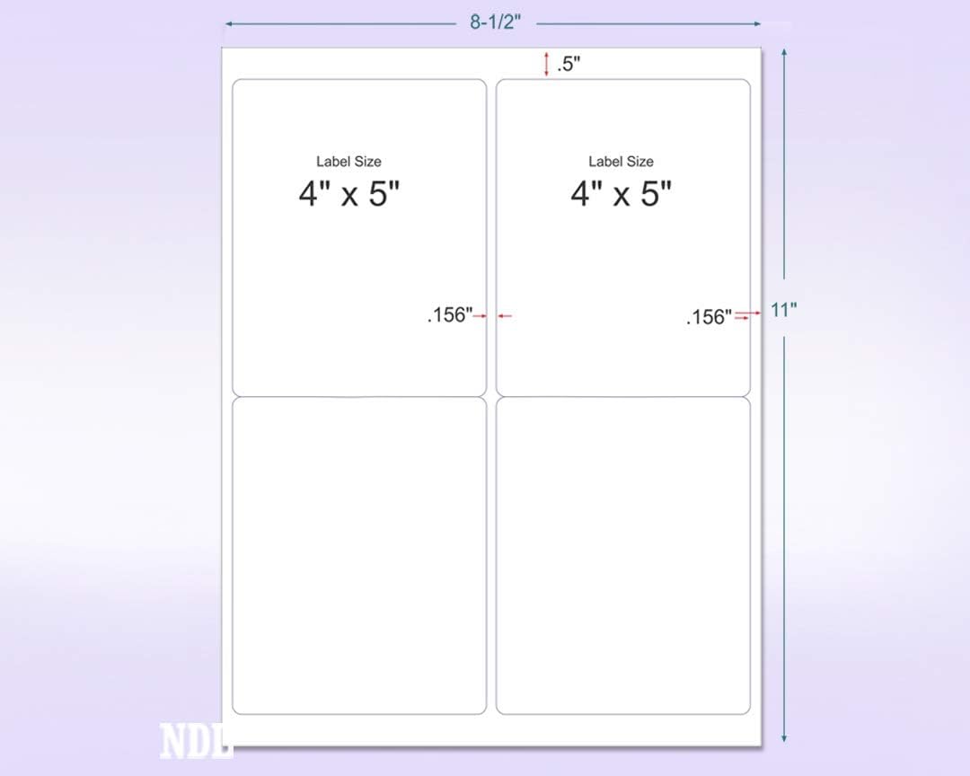 NextDayLabels - 8-1/2 x 11 Neon Color High Light Fluorescent Labels for Laser & Inkjet Printer (Blue Fluorescent, 4 x 5-4 Per Page | 100 Labels)