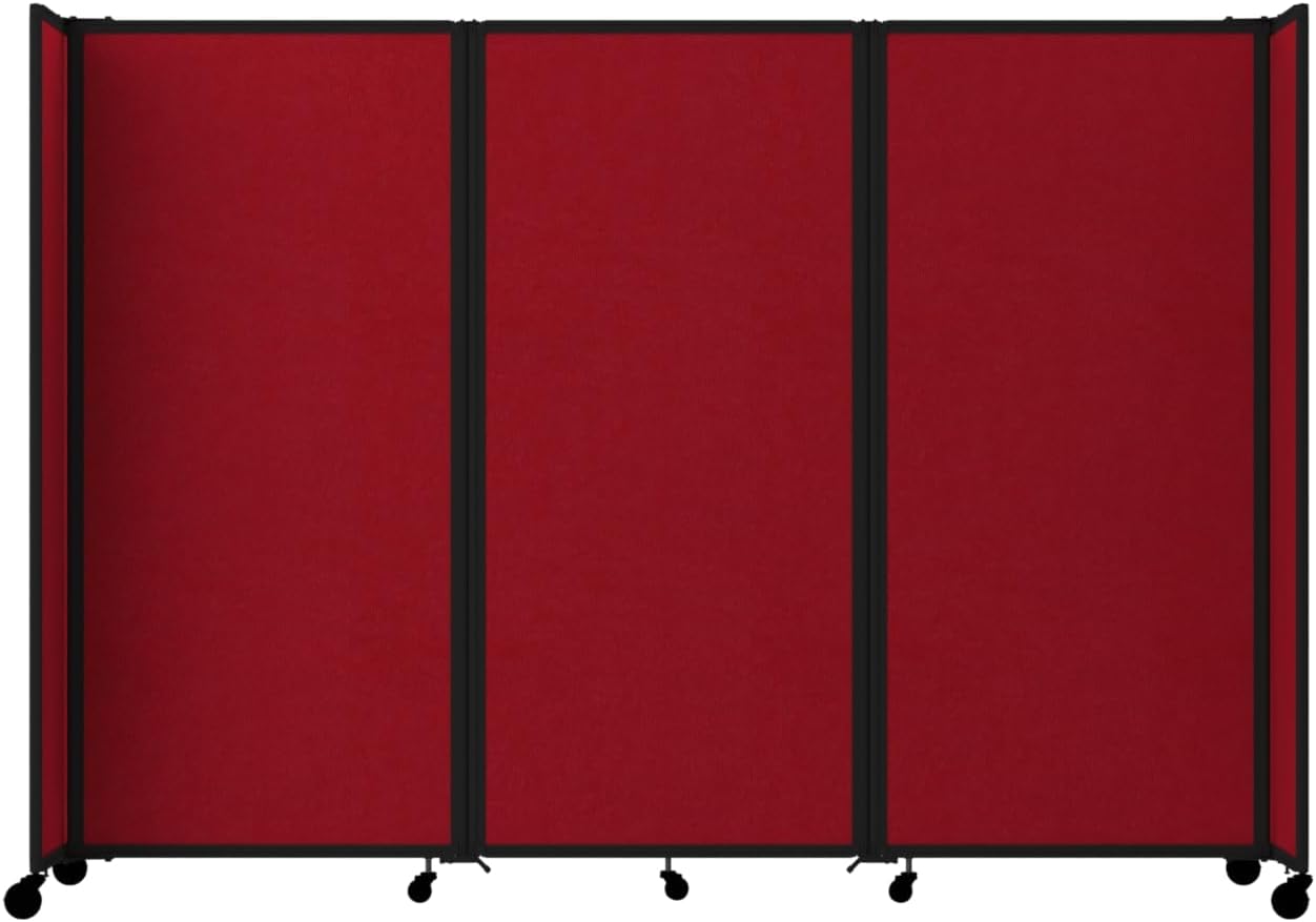 Versare Room Divider 360 Portable Wall Partition | Folding Panels | Large Freestanding Divider | Locking Wheels | Temporary Room Separator