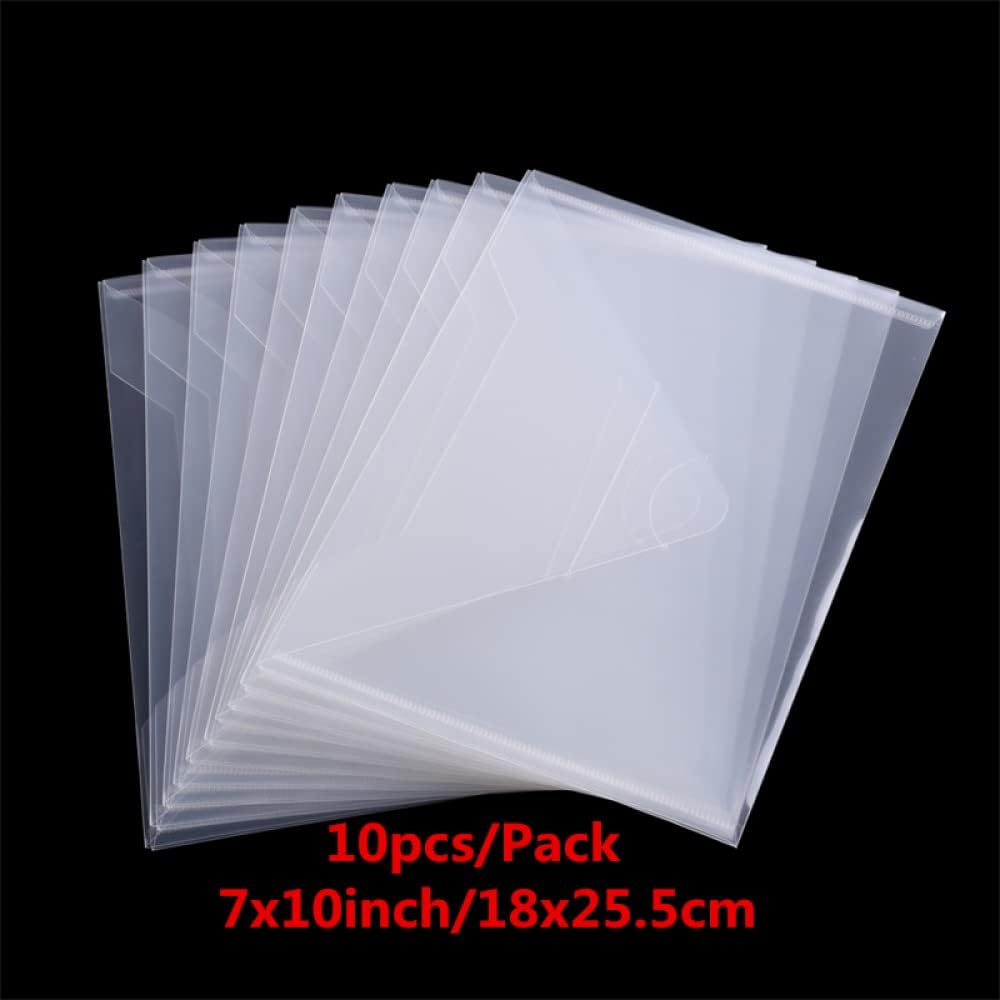10 Pack 10x7 inch Large Stamps and Dies Storage Pockets Sturdy Plastic Storage Reusable Envelopes Clear Plastic Folders for Cutting Dies Stencil Embossing Crafts Paper Card Craft Organizer Holder