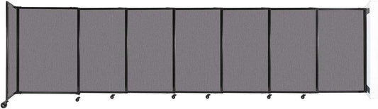 Wall-Mounted Sliding StraightWall Room Divider | Adjustable Widths | Locking Wheels | Room Separator | Up to 15'6" Wide x 4' Tall Slate Fabric Panels - Lumora Desk