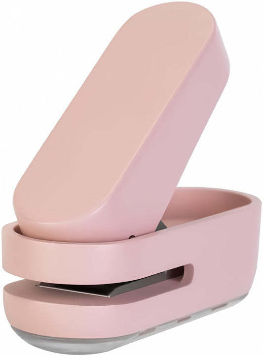 Knamoda Mini Small Hole Puncher Pink Color, 10 Sheet Paper Hole Puncher Capacity Single Hole Puncher for Office Use Or Gift for Students (Pink)
