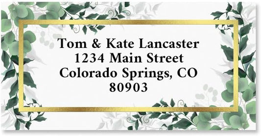 Colorful Images Lux Florals Foil Return Address Mailing Labels, Personalize with Name & Address, Set of 144 Self Adhesive, Easy Peel Flat Label Sheets, Large, 1 Design - Lumora Desk