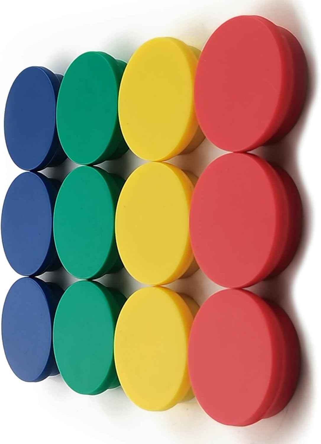 Fridge Magnet Super Strong,12 Pack Heavy Duty Refrigerator Magnets for Whiteboard Classroom, Colorful Decorative Round Cute Magnets for Locker Home School Office