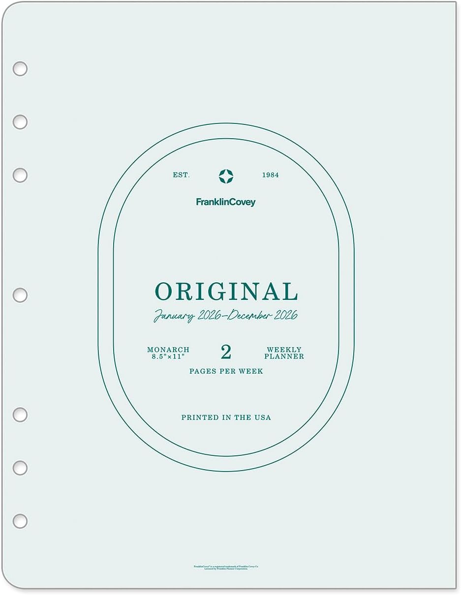 FranklinCovey - Original Weekly Ring-Bound Planner (Monarch, Jan 2026 - Dec 2026)