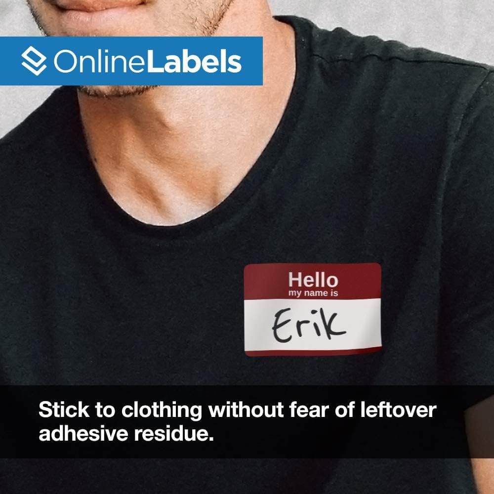 Printable Name Tags - 2-1/3 x 3-3/8 - Pack of 200, 25 Sheets - Inkjet or Laser Printer - Online Labels