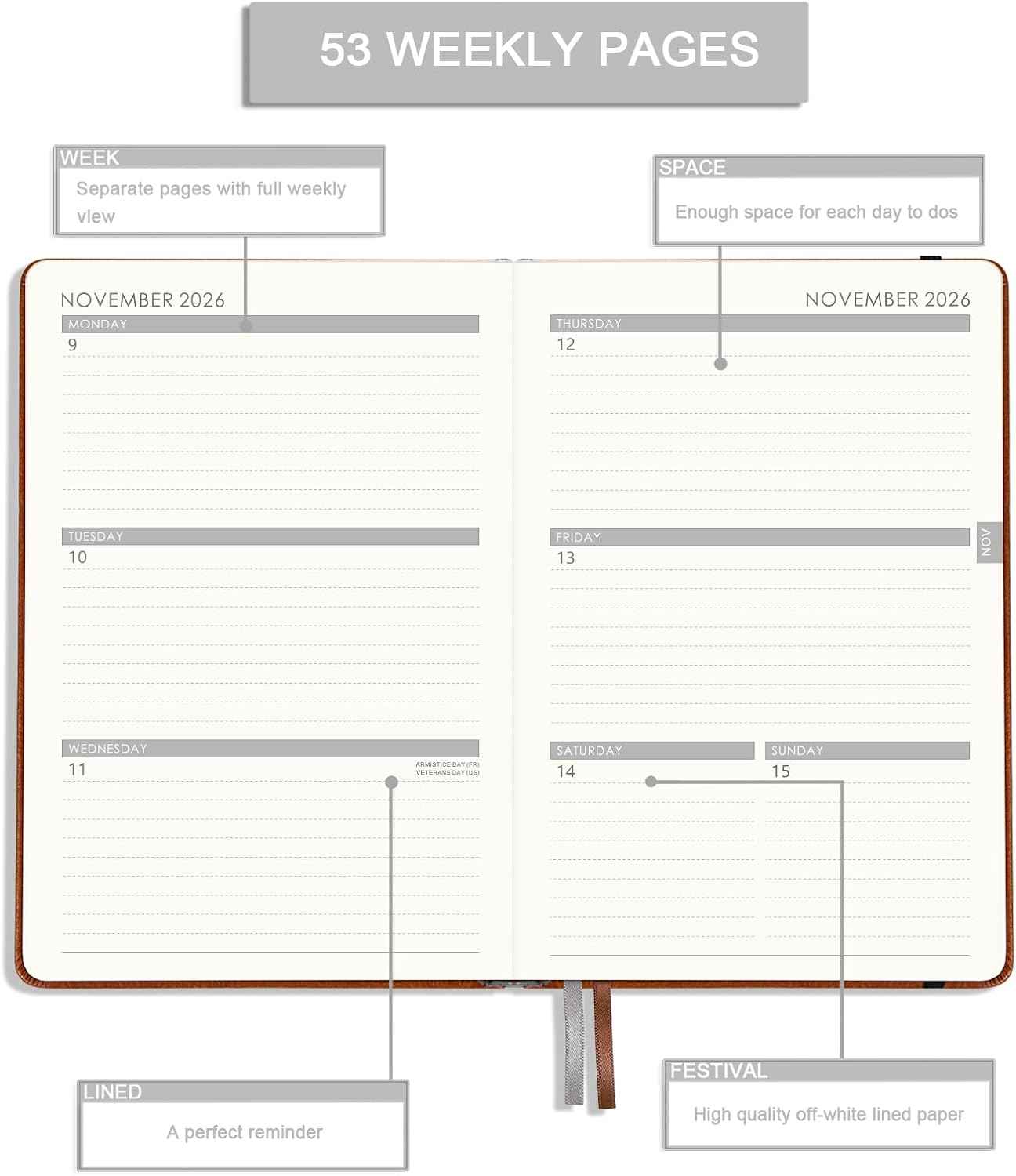 2026-2027 Planner - Planner 2026-2027 Weekly and Monthly with Stickers, JUL. 2026 - JUN. 2027, 5.75" X 8.25", Academic Calendar Planning with Premium Paper, Pen Holder, Inner Pocket and 44 Notes Pages