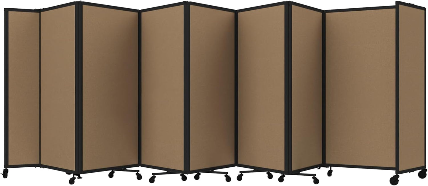 Versare Room Divider 360 Portable Wall Partition | Folding Panels | Large Freestanding Divider | Locking Wheels | Temporary Room Separator