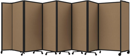 Versare Room Divider 360 Portable Wall Partition | Folding Panels | Large Freestanding Divider | Locking Wheels | Temporary Room Separator