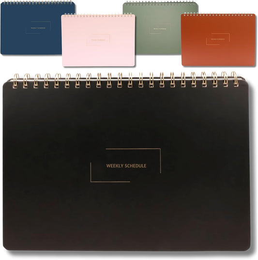 Undated Weekly Schedule | Business Planner | 8.25” x 11.75” ADHD Organizer | Premium Multi-Layout Schedule | Black | Landscape Layout